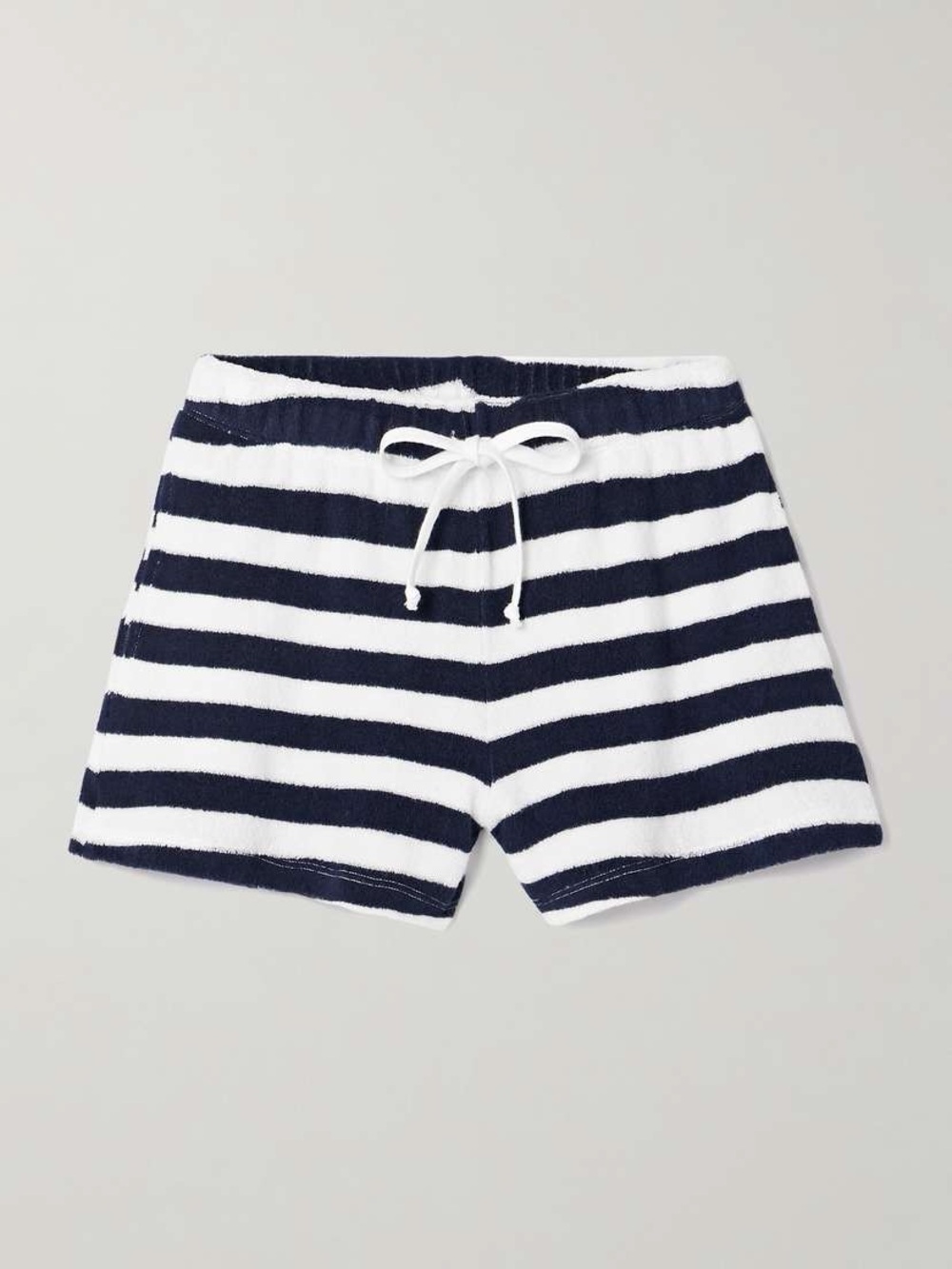 Suzie Kondi NY Terry Cloth Stripe Shorts | Navy White | Waist 17" Flat